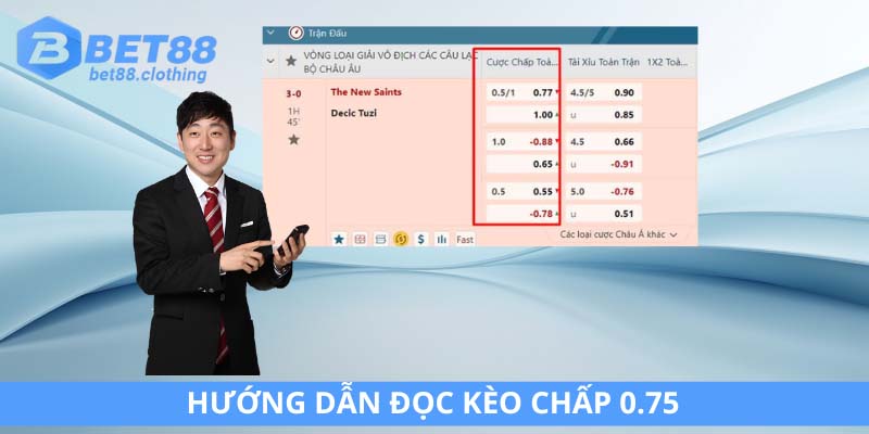 Hướng dẫn đọc kèo chấp 0.75 cơ bản